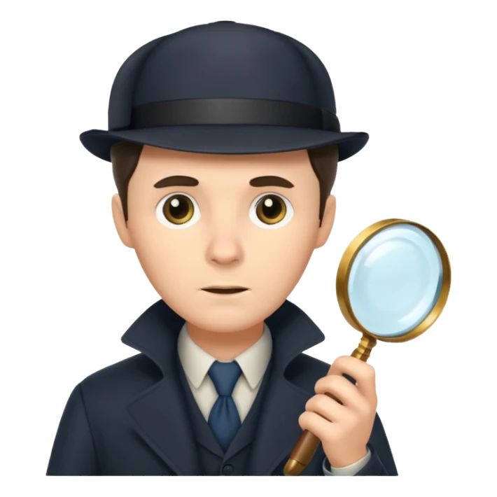 a detective film - sherloch, magnifying glass sticker
