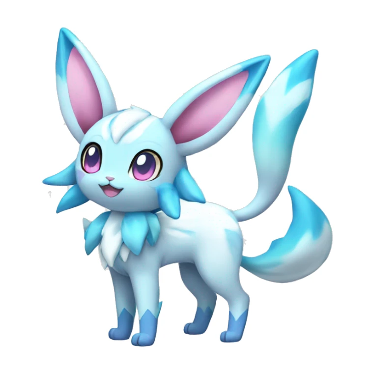 Kawaii Pastel Shiny Sylveon-Glaceon Full Body sticker