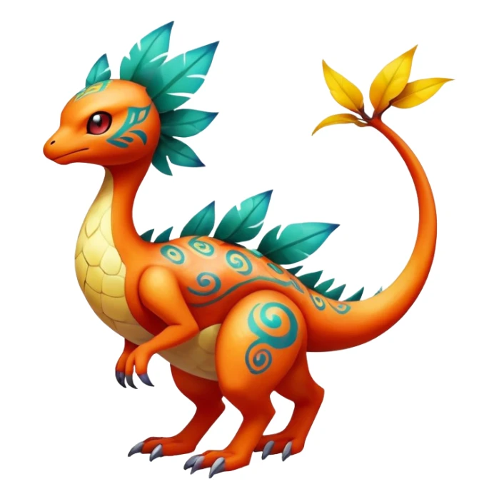 exotic fantasy-creature-Fakémon-Pokémon, full body, with markings sticker