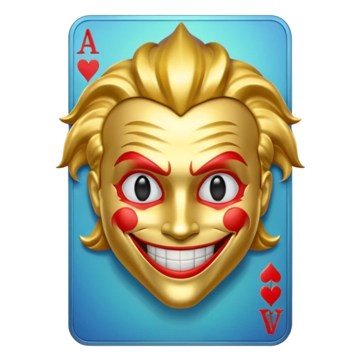 cute golden joker card emojis sticker