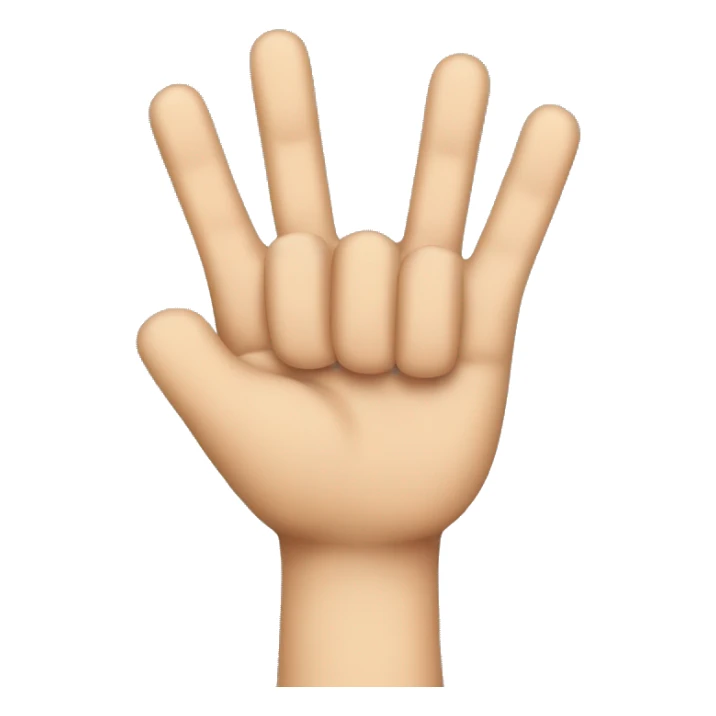 showing three with the thumb, index finger and middle finger sticker