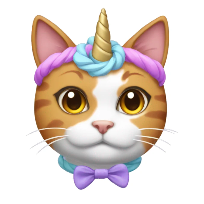 Calico cat with unicorn headband  sticker