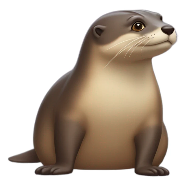 Une loutre sur une tortu sticker