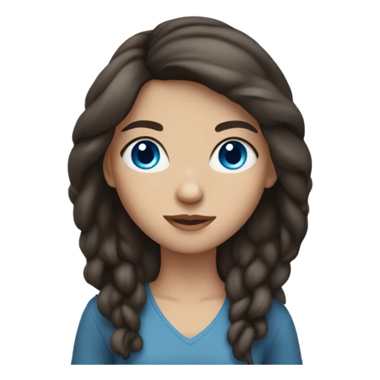Brunette Girl blue eyes sticker