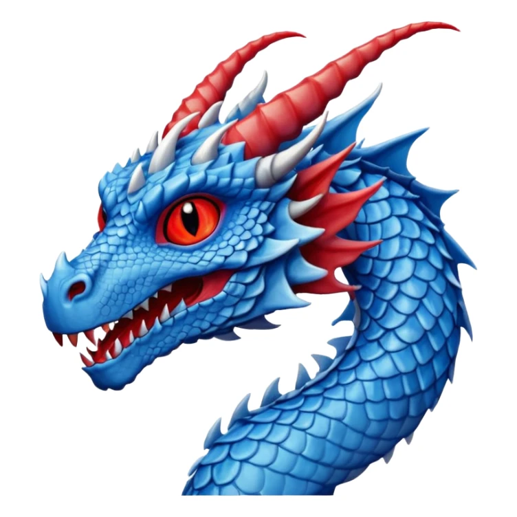 Mušḫuššu, blue scaly dragon with horns sticker