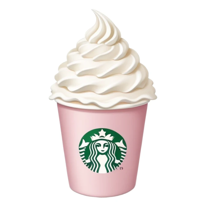 Starbucks pale pink paper cup with whipped cream sticker