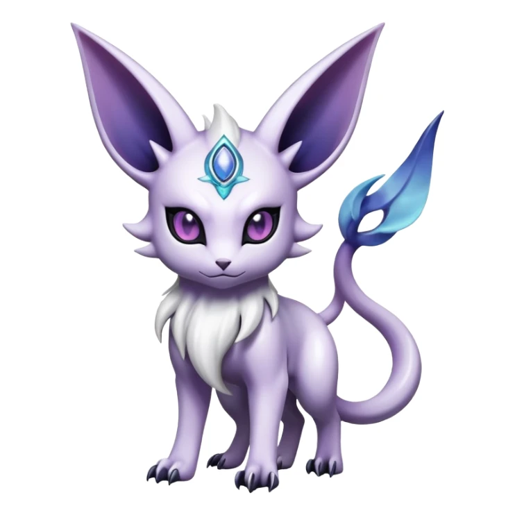 Shiny Exotic Badass Mystical Mysterious Gothic Espeon-Absol-Pokémon-Fakémon-hybrid-creature (full body) sticker