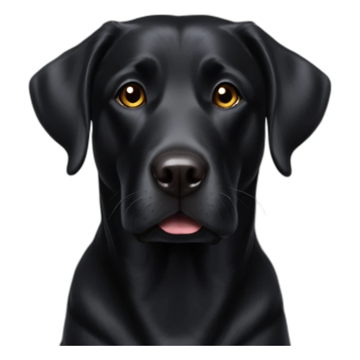 Senior Black lab round head tiny eyes small tongue sticker