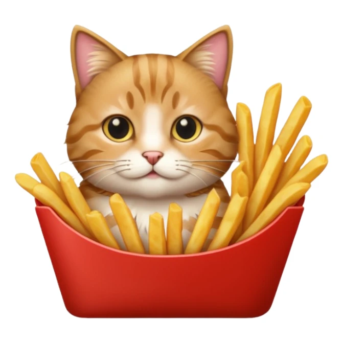 the animal Floppa eating french fries sticker
