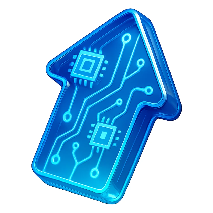 digitalization with futuristic and shiny glossy circuit style sticker