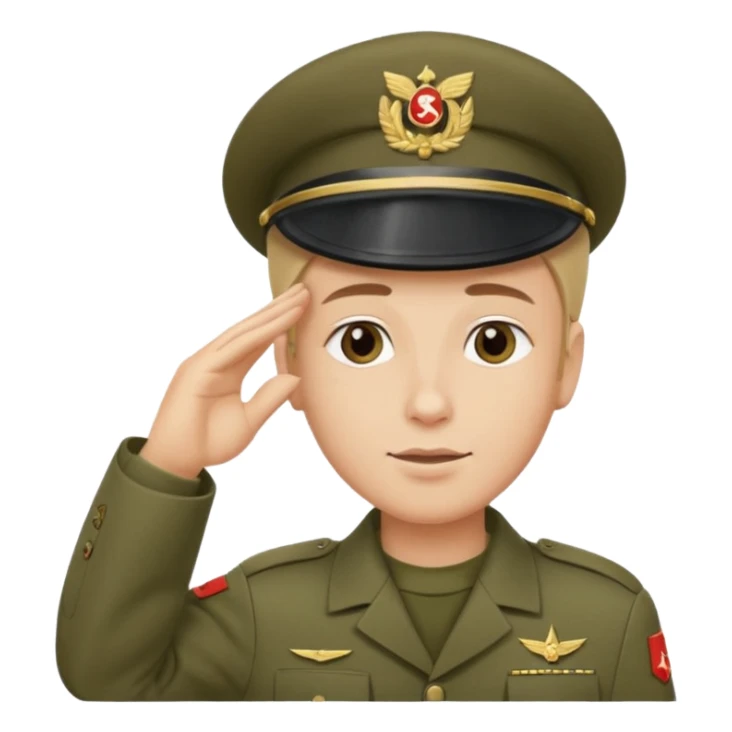 Soldat in uniform der salotiert und den Buchstaben S.A.S sticker