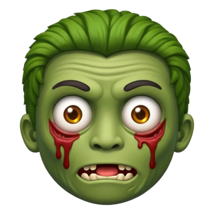 Faça um emoji de zombie menino com cabelo cacheado sticker