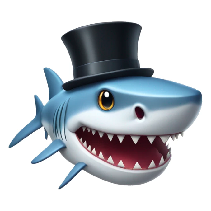 Shark with a top hat sticker
