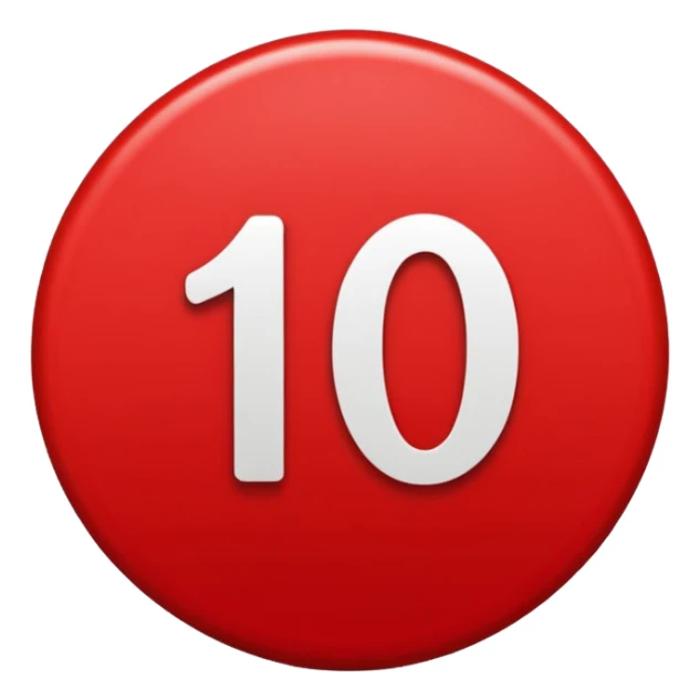 make a circle with a red number 10 in it, and make it red sticker