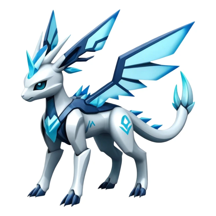 Futuristic Kyurem-Glaceon-dialga-hybrid, full body sticker