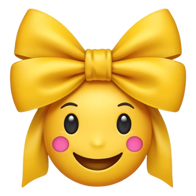 Normal emoji that is preppy and have a bow sticker