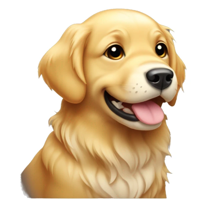 Size: 300px chibi golden retriever drooling emote sticker