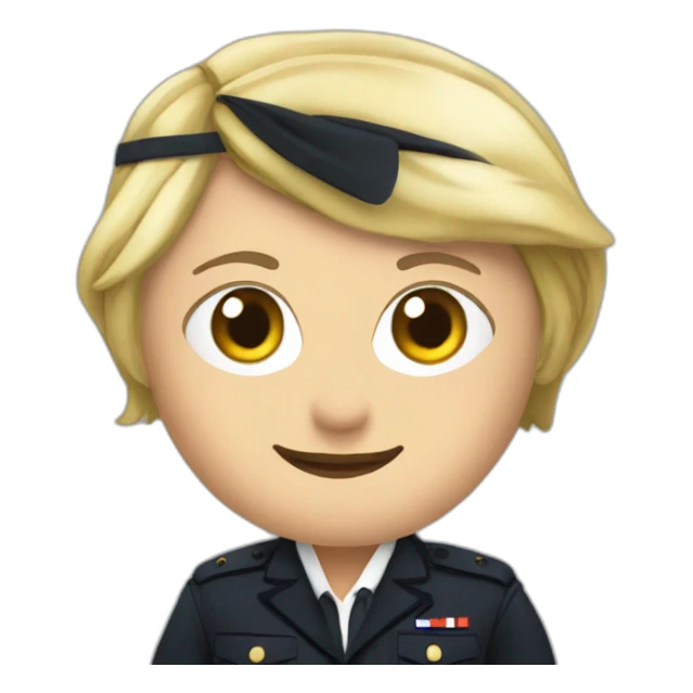 Marine le pen embrasse un noir sticker