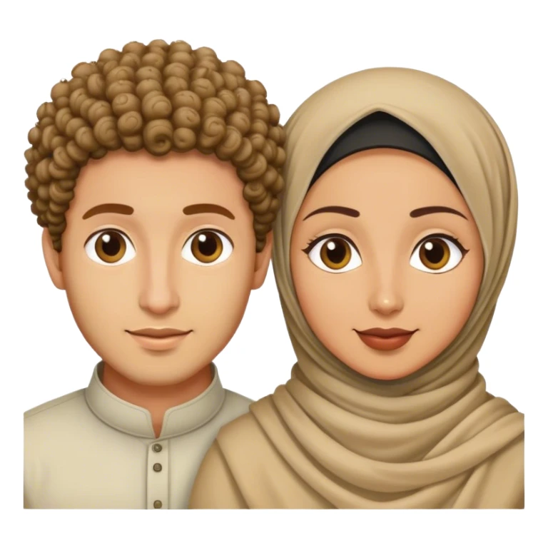 a curly head husband and the bengali hijabi wife  sticker