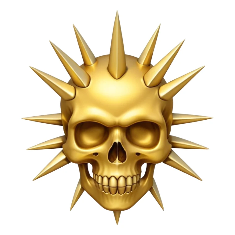 gold skull with spikes in circle arround sticker