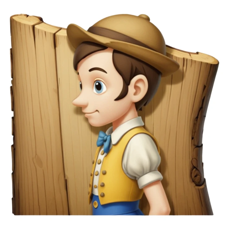 Pinocchio with his butt cheeks spread bent over looking back at you sticker