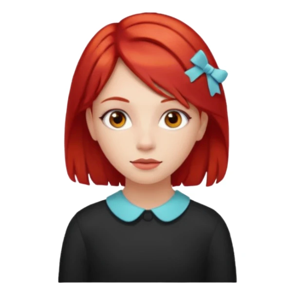 girl with red hair clips sticker