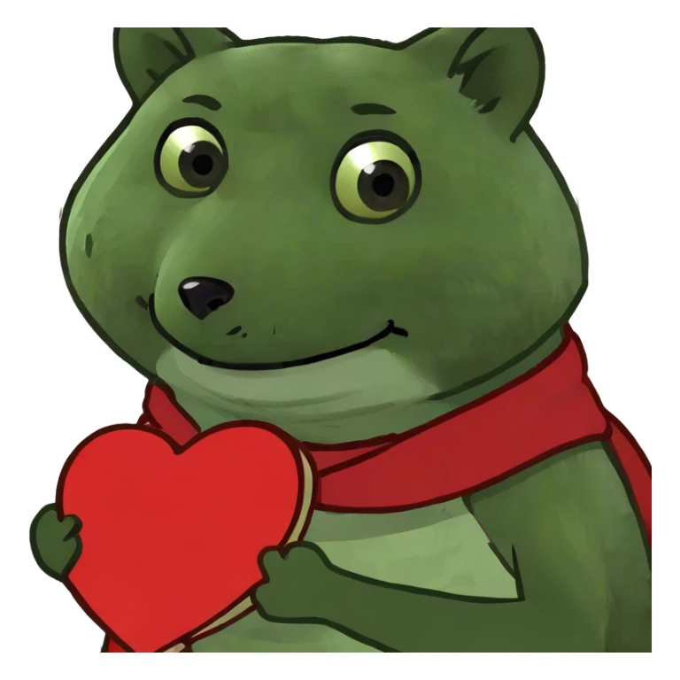 Raccoon with a heart sticker