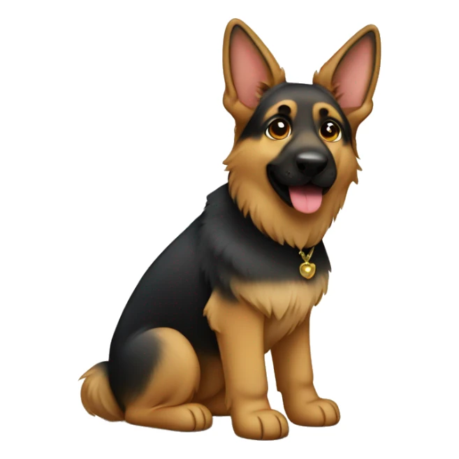 German shepherd girl with dress sticker