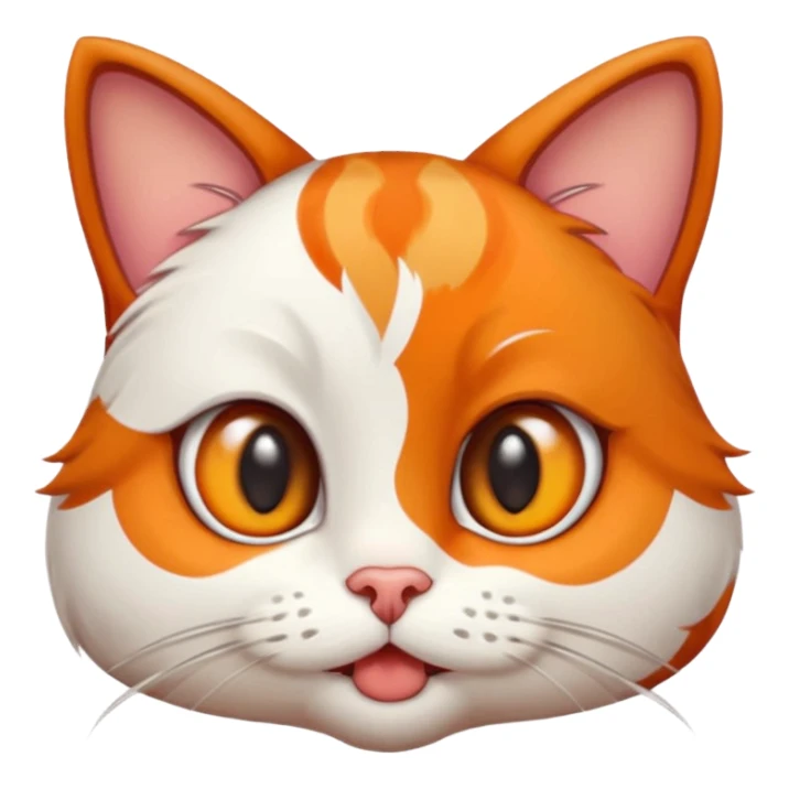 cartoony calico cat, big eyes, discord emoji style sticker