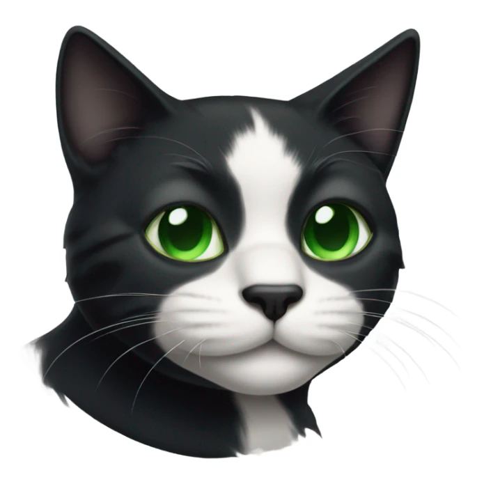 Black cat with white mustache this guy with green eyes  sticker