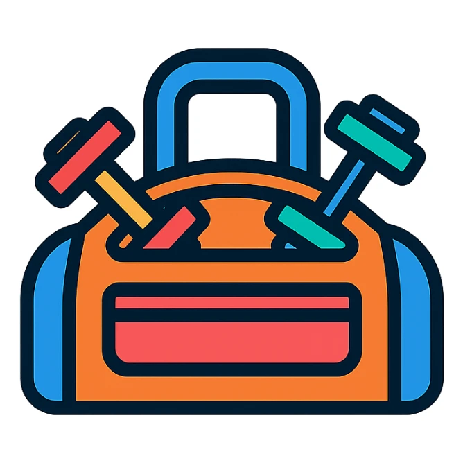 sportbag is full of dumbbells sticker