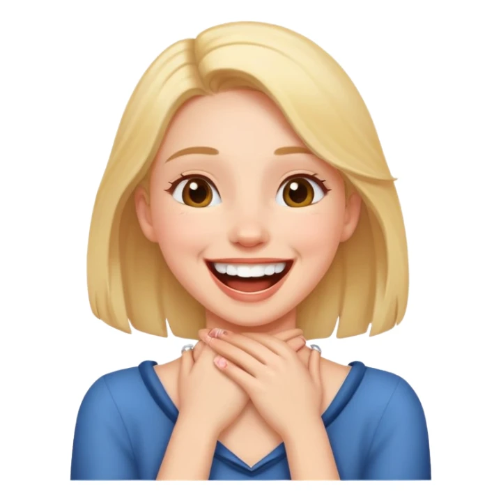 Girl hands around neck laughing  sticker