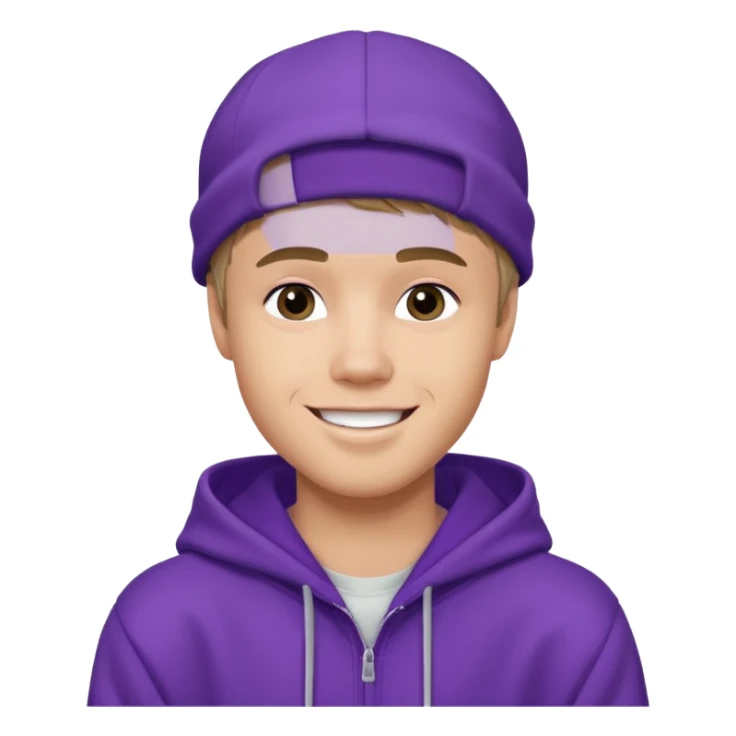 justin bieber, wear purple hoodie sticker