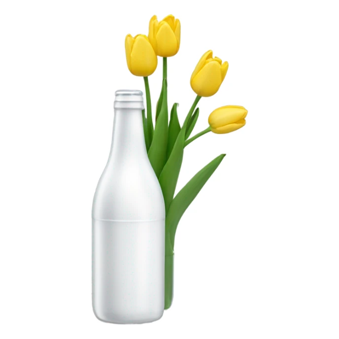 Ramo de tulipanes blancos en una botella de channel n°5 sticker