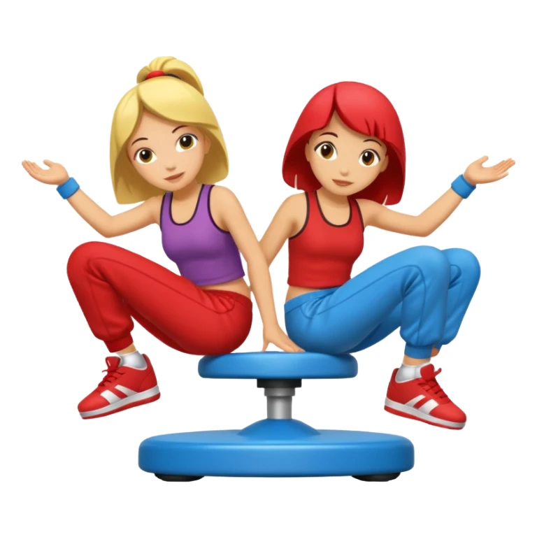 2 girls sitting in breakdance ride of fair  sticker