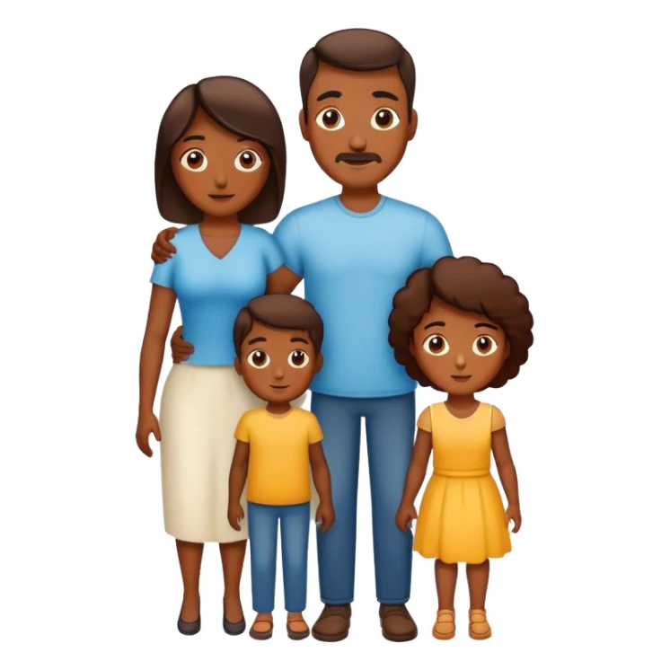 Famiky with mom dad son daughter sticker