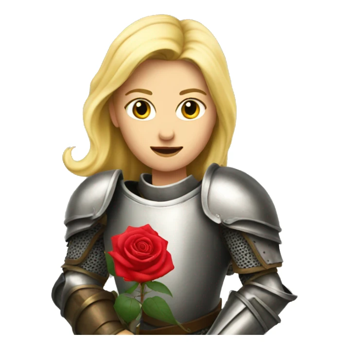 Blonde women knight with rose sticker