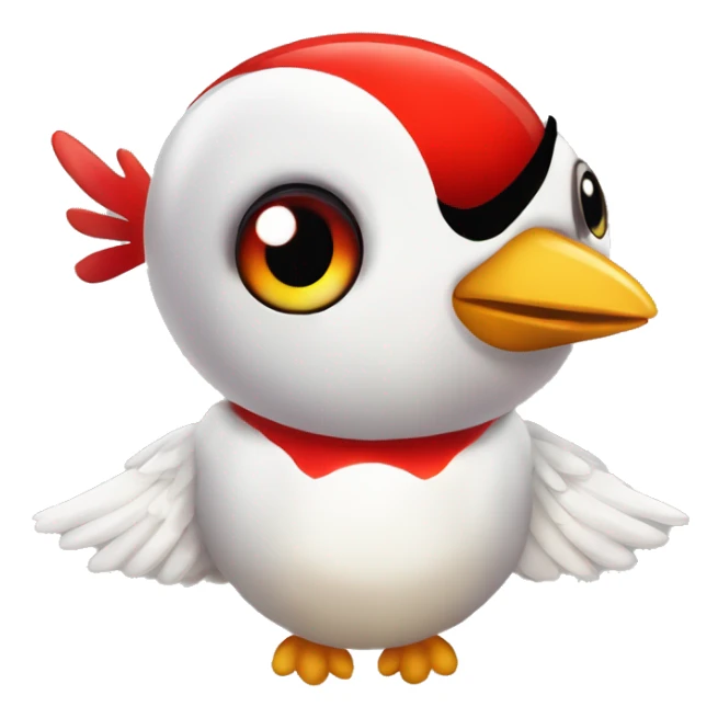 flappy bird red big eyes happy transparent background sticker