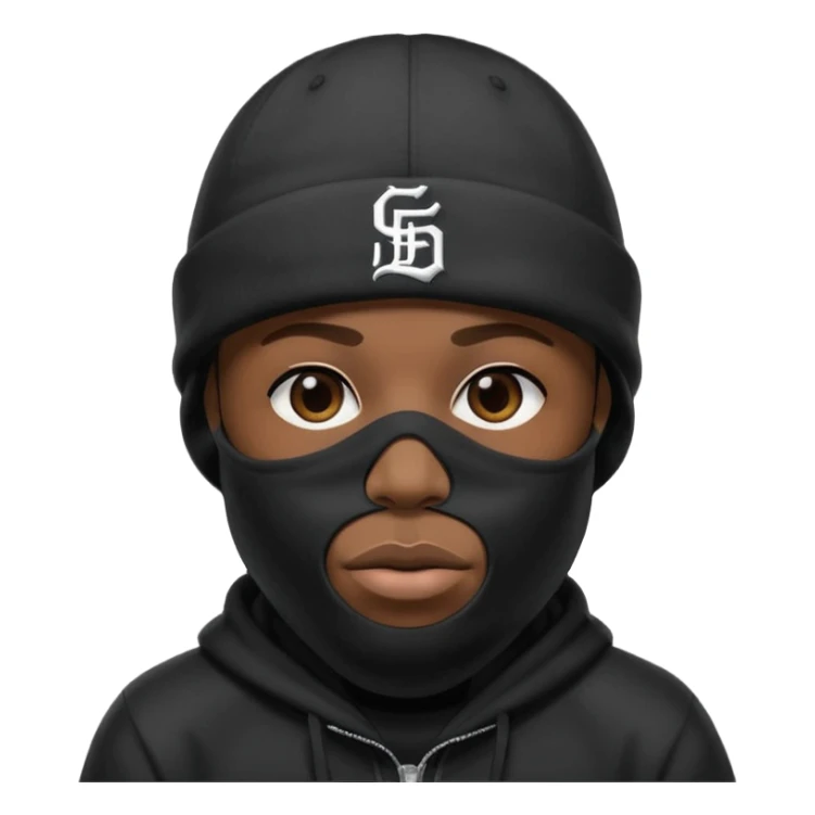 rapper khăn trùm mặt full đen có mũ len hãng MLB
 sticker