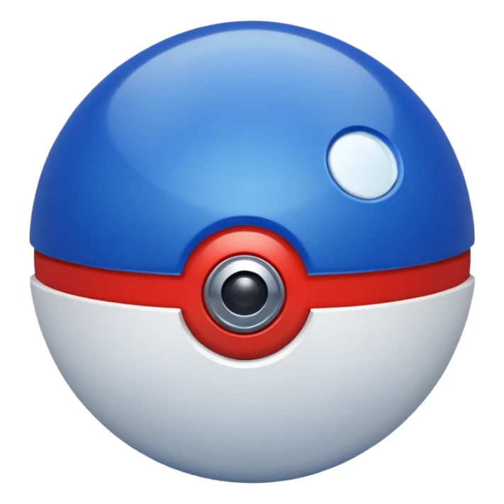 Royal blue top half white bottom half pokeball sticker
