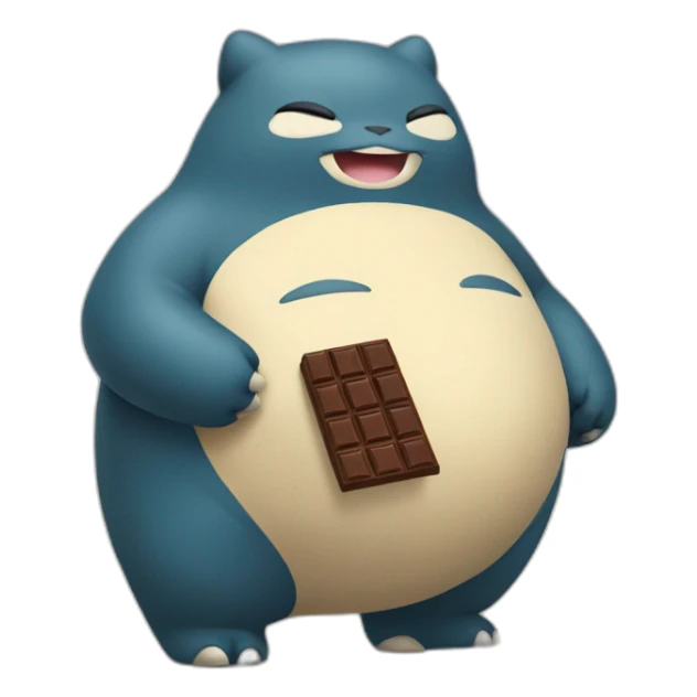 snorlax holding a chocolate bar sticker