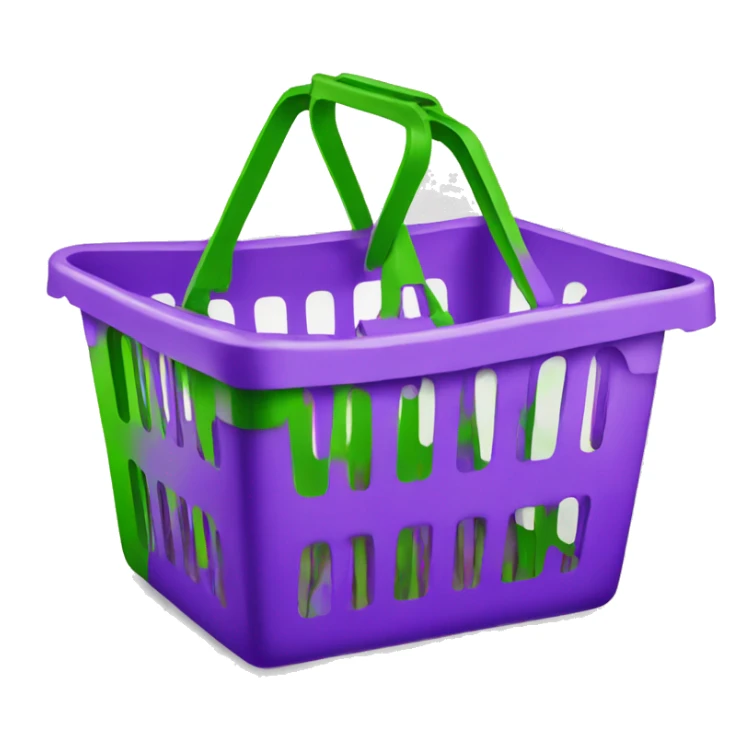 shopping basket violet white green sticker