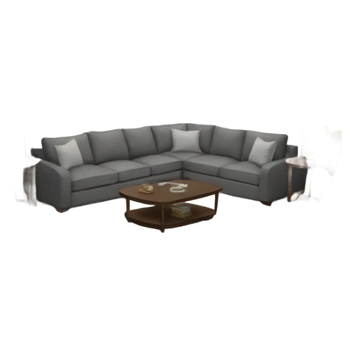 Living room sectional gray realistic  sticker