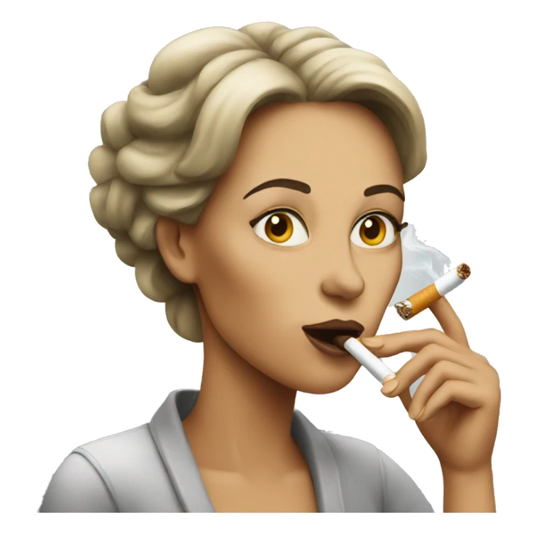 woman smoking cigarette sticker