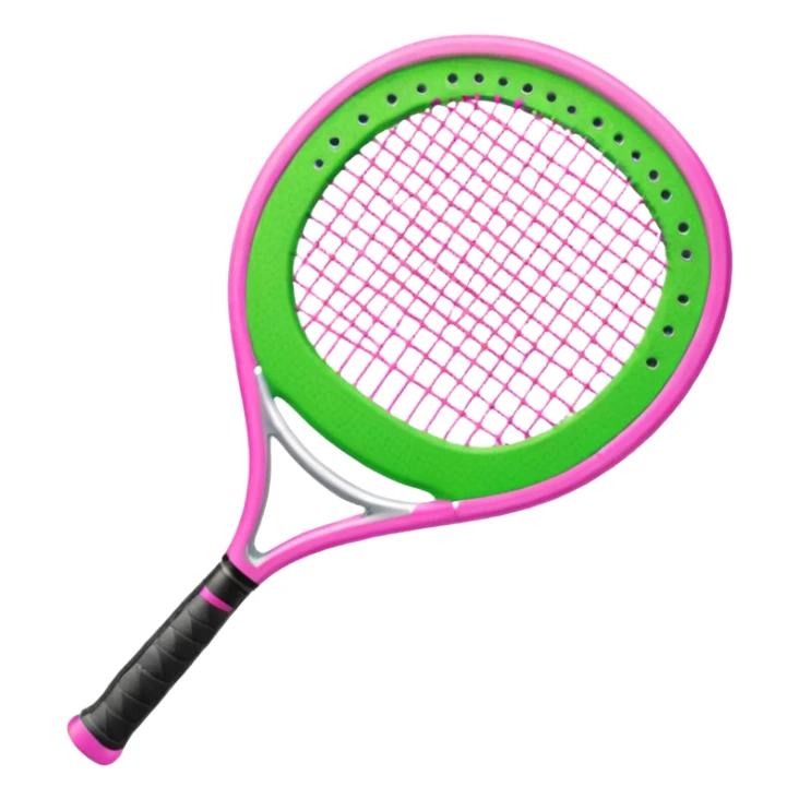 green padel racquet with pink P in the middle sticker