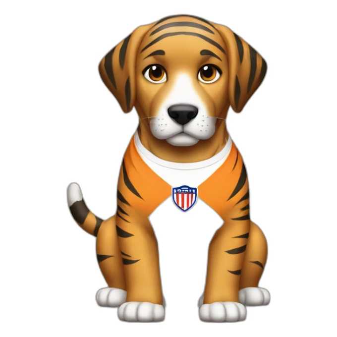 Perro con camiseta del club atletico tigre sticker