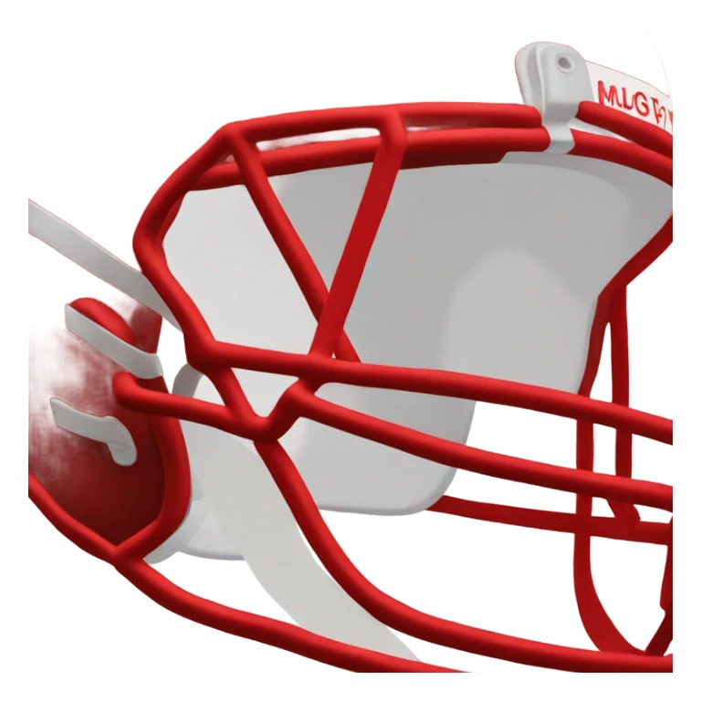 side view of red football helmet sticker