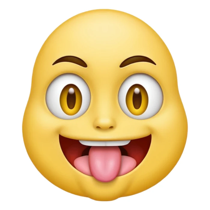 ryellow face with tongue sticking out to the side sticker