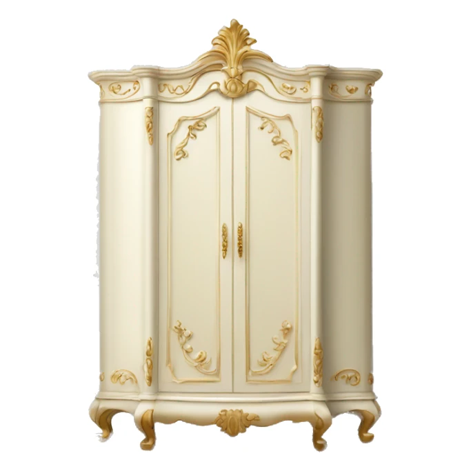Armoire fancy ivory with gold sticker