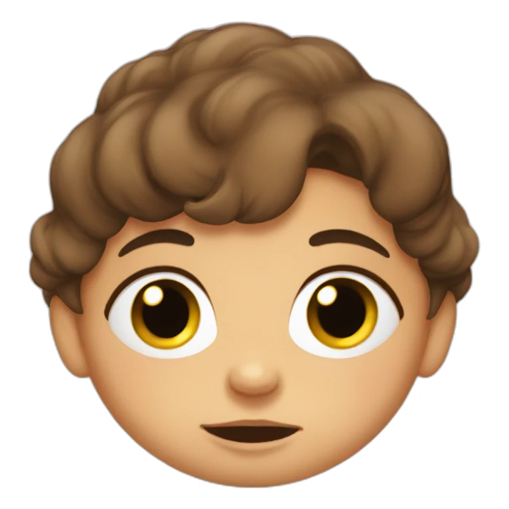 a baby girl, brune hair, crying because he is hungry sticker